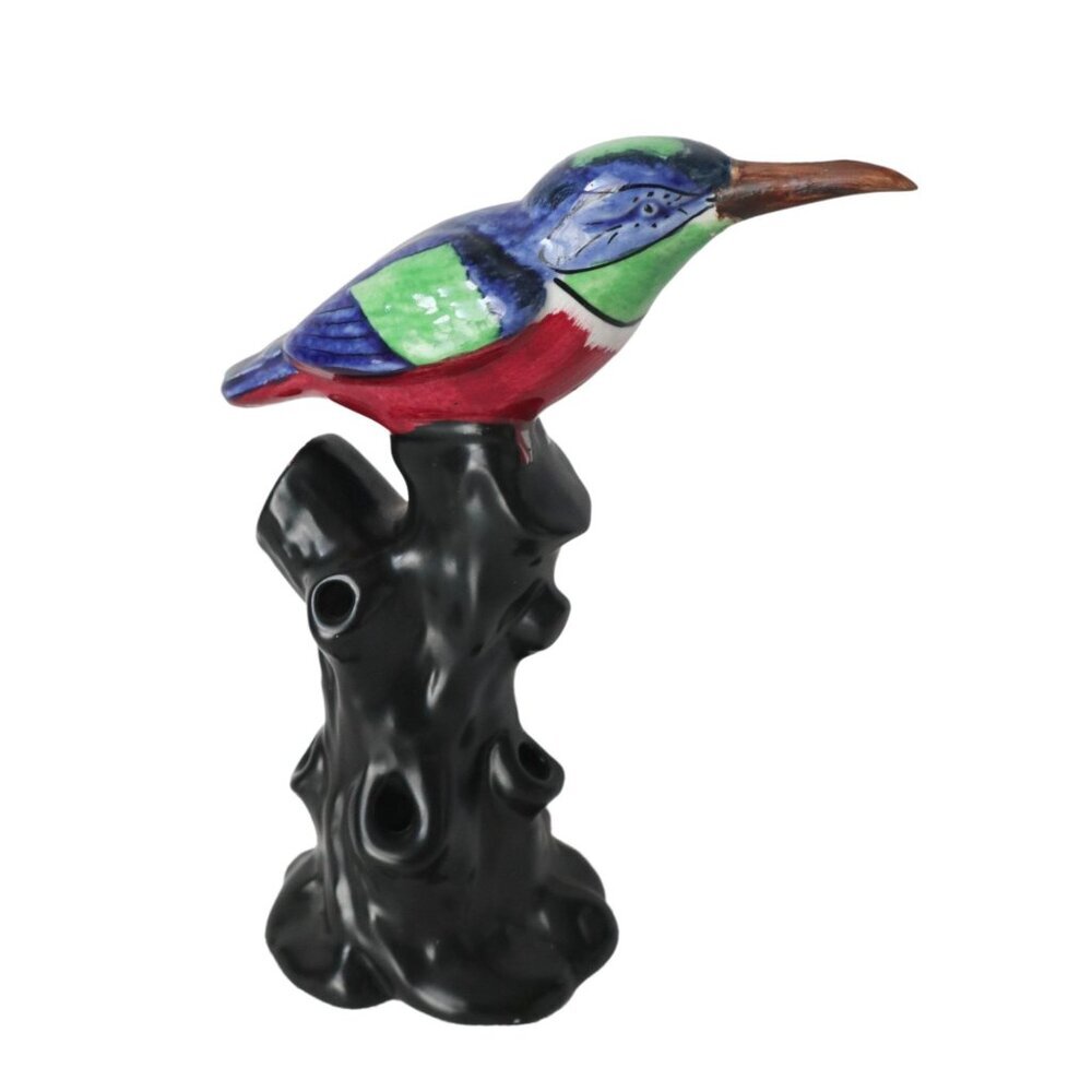 Rare Wilkinson's Porcelain Flower Frog Kingfisher Bird Vintage